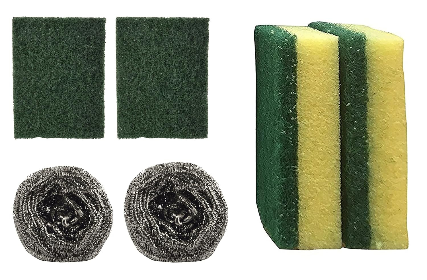 Brite Guard Combo of Steel Scrub, Scrub Pad & Scrub Spong (Pack of 6)
