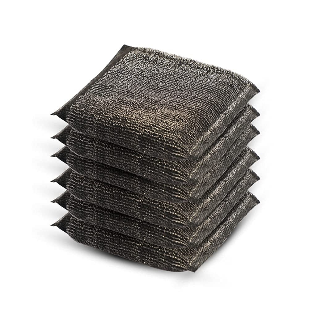 Steel Foam Pad Sponge Scourer Kitchen Scrubber Suitable for Dish/Utensils/Tiles, WashBasin (Black Color) Scrub Sponge 3 Times Better Than Regular Sponge pad (Pack of 6)